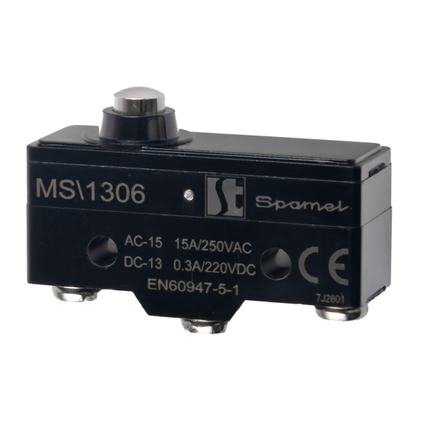 MS\1306 Miniature switch short straight pusher